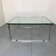 Table basse moderniste suisse en chrome, acier et verre de Strässle, années 1970