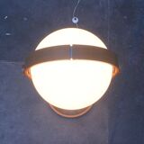 Swiss space-style floor lamp made of plastic and plywood from the 1960s.