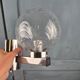Vintage Space Age chrome wall light – Moulded glass globe