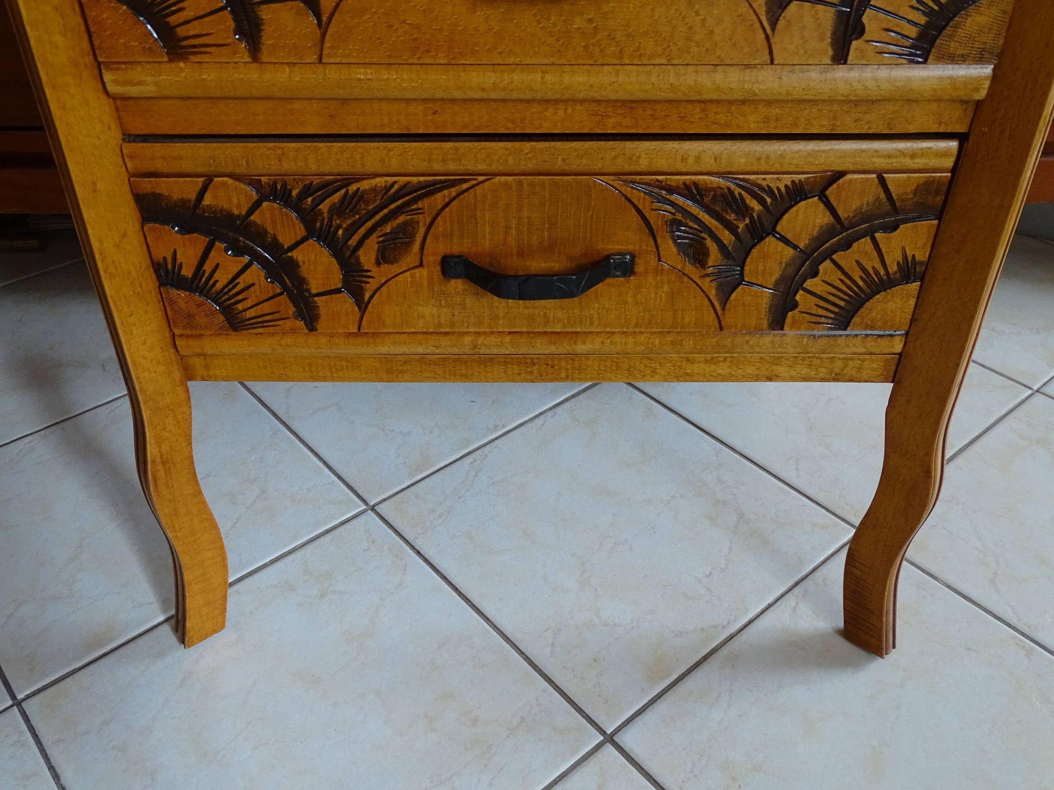 Chest of drawers 3 drawers art deco style in wood