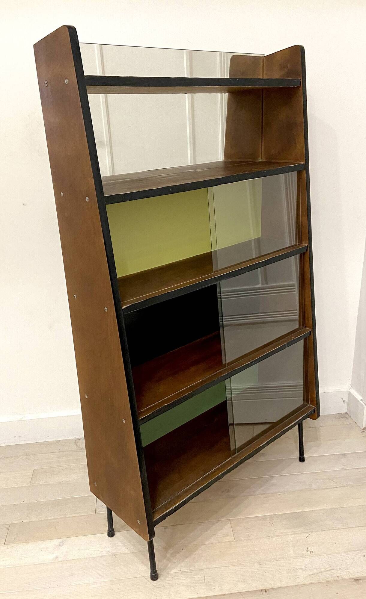 Vintage glass-fronted library Alta 1950
