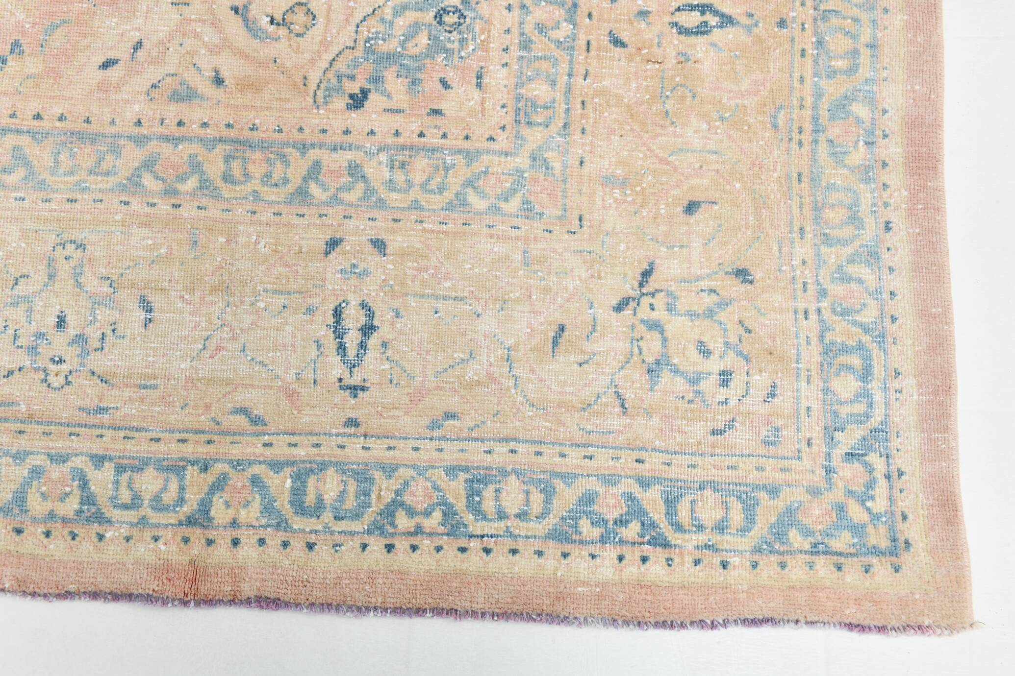 Large Pastel Pink Persian Floral Carpet, 294x382Cm