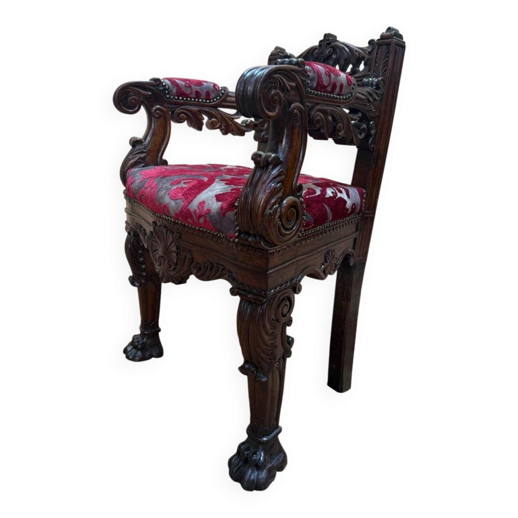 Trône d'évêque – Style Renaissance / Louis XIII – Bois sculpté – XIXe