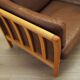 Brown leather sofa, Danish design, 1970s, production: Denmark