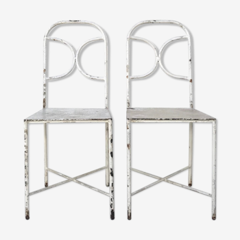 Paire de chaises vintage en métal