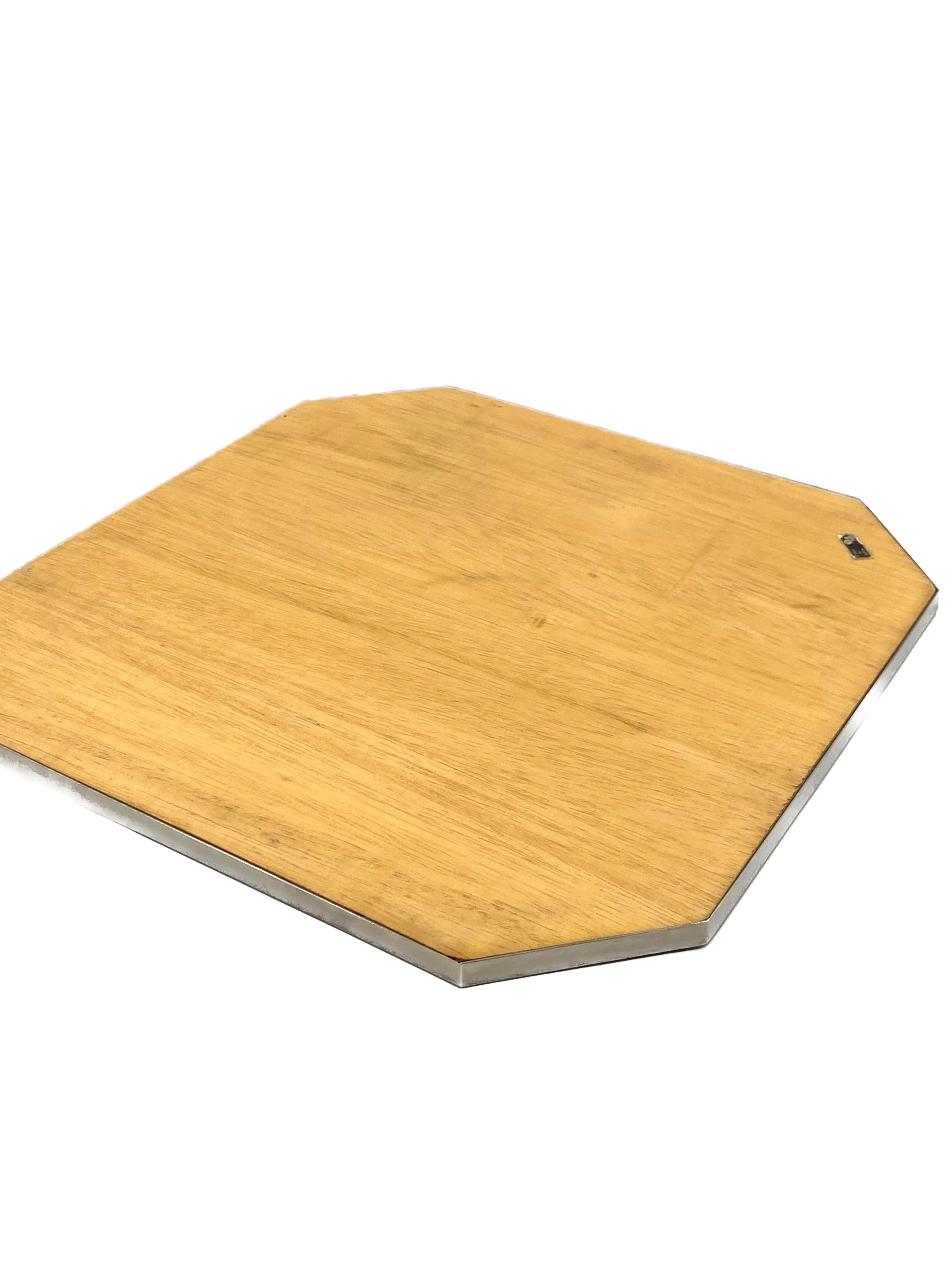 Tommaso Barbi, Hollywood regency burl wood tray, Italy 1970s