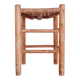 Old stool in wood and straw brutalist look