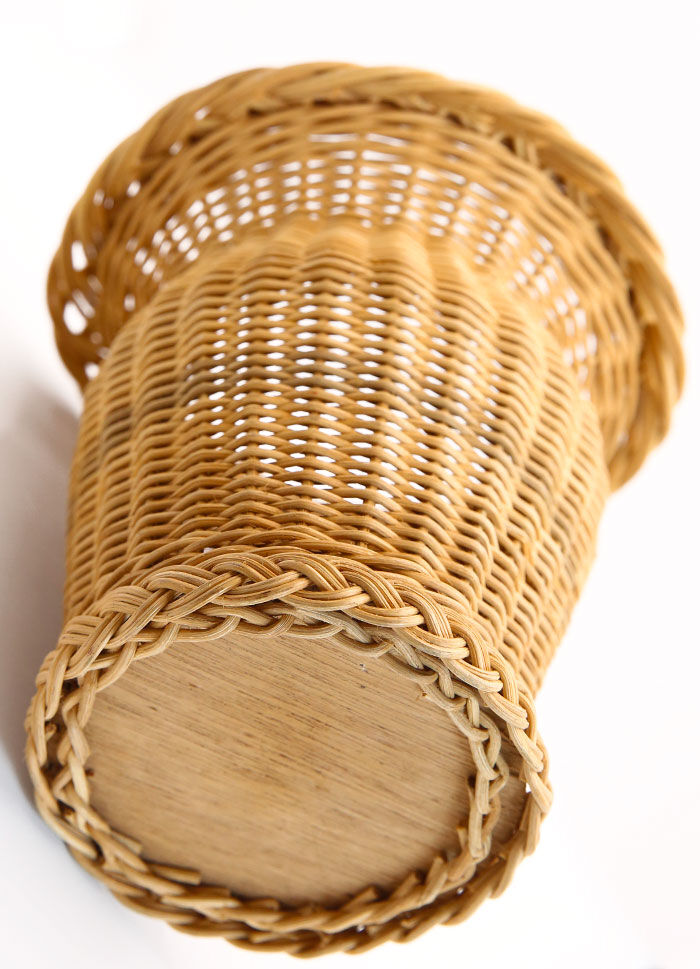 Handcrafted and vintage woven rattan/wicker vase