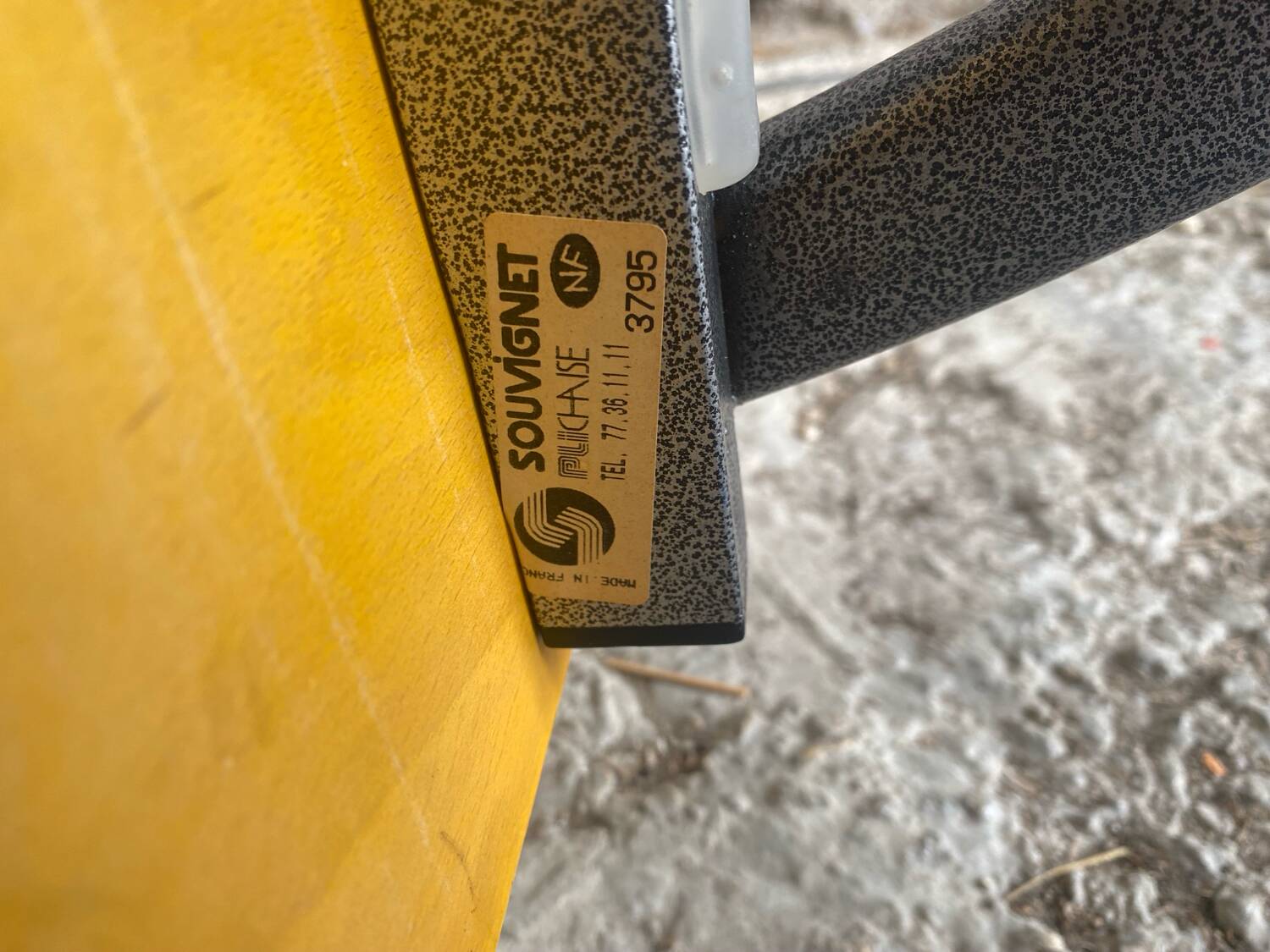 Pair of Chairs SOUVIGNET Model ELODIE Grey Metal & Wood Made in France