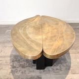 Table basse en laiton gravé