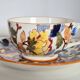 Cups (3) and saucers (6) for coffee in Gien earthenware, "Peonies" pattern.