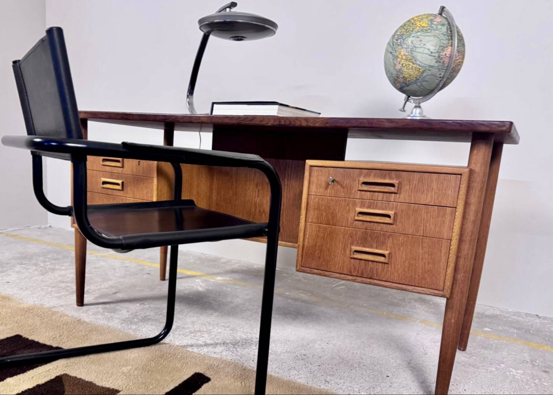 Bureau scandinave de direction double face plateau flottant longueur 1