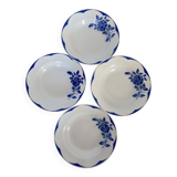 4 vintage Digoin Sarreguemines earthenware soup plates, Corsica model