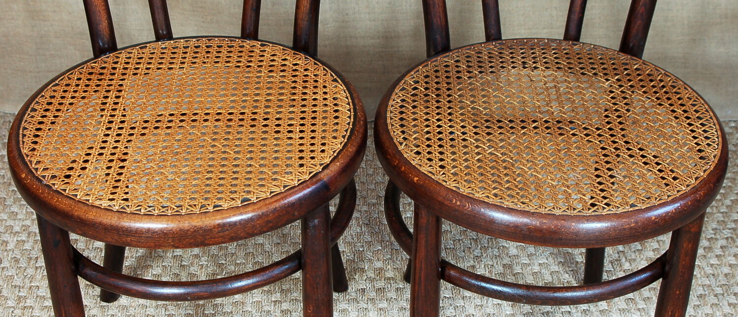 Paire de chaises bistrot N°18 Fischel début XXe