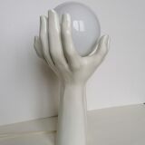 Lamp hands globe opaline