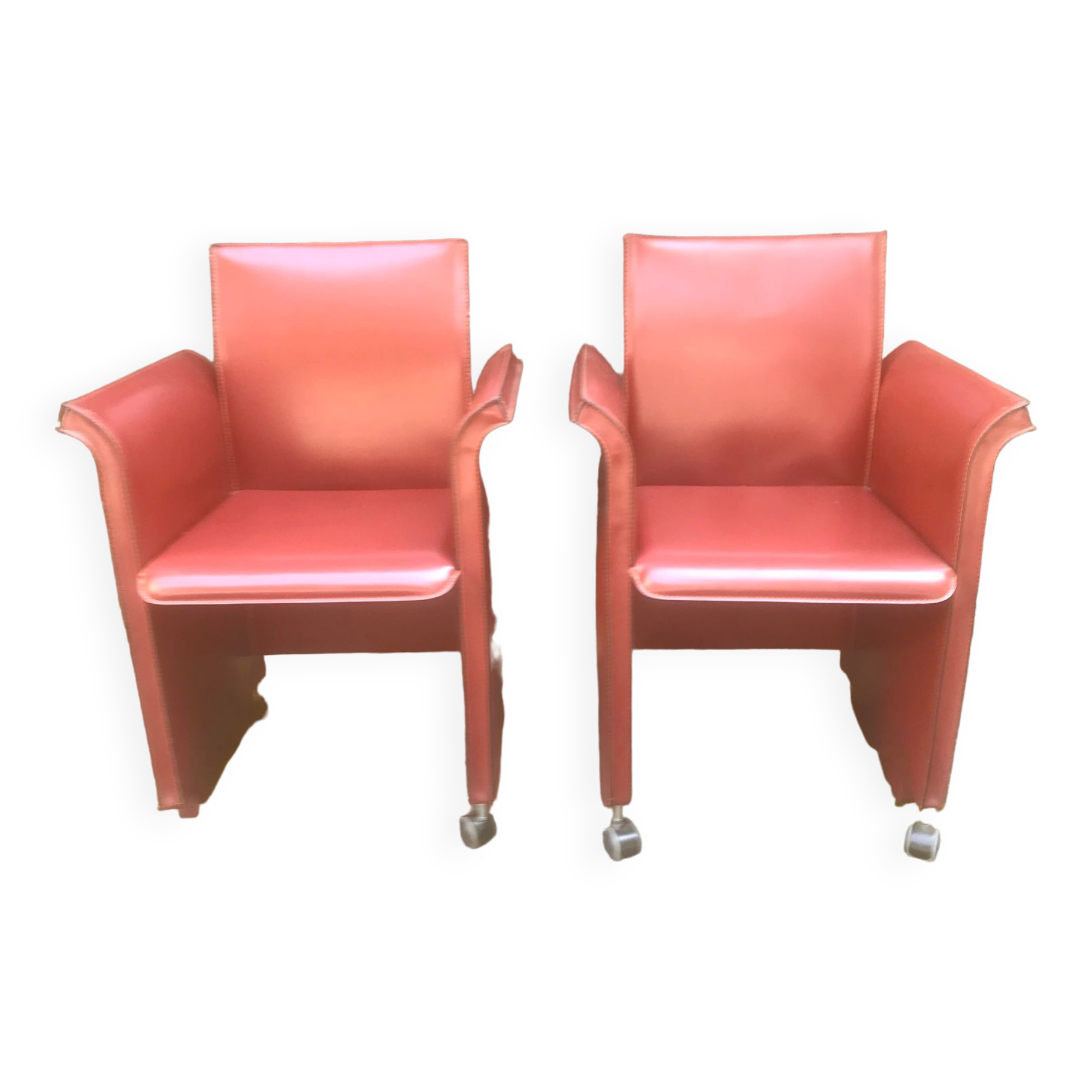 Pair of leather armchairs 1970