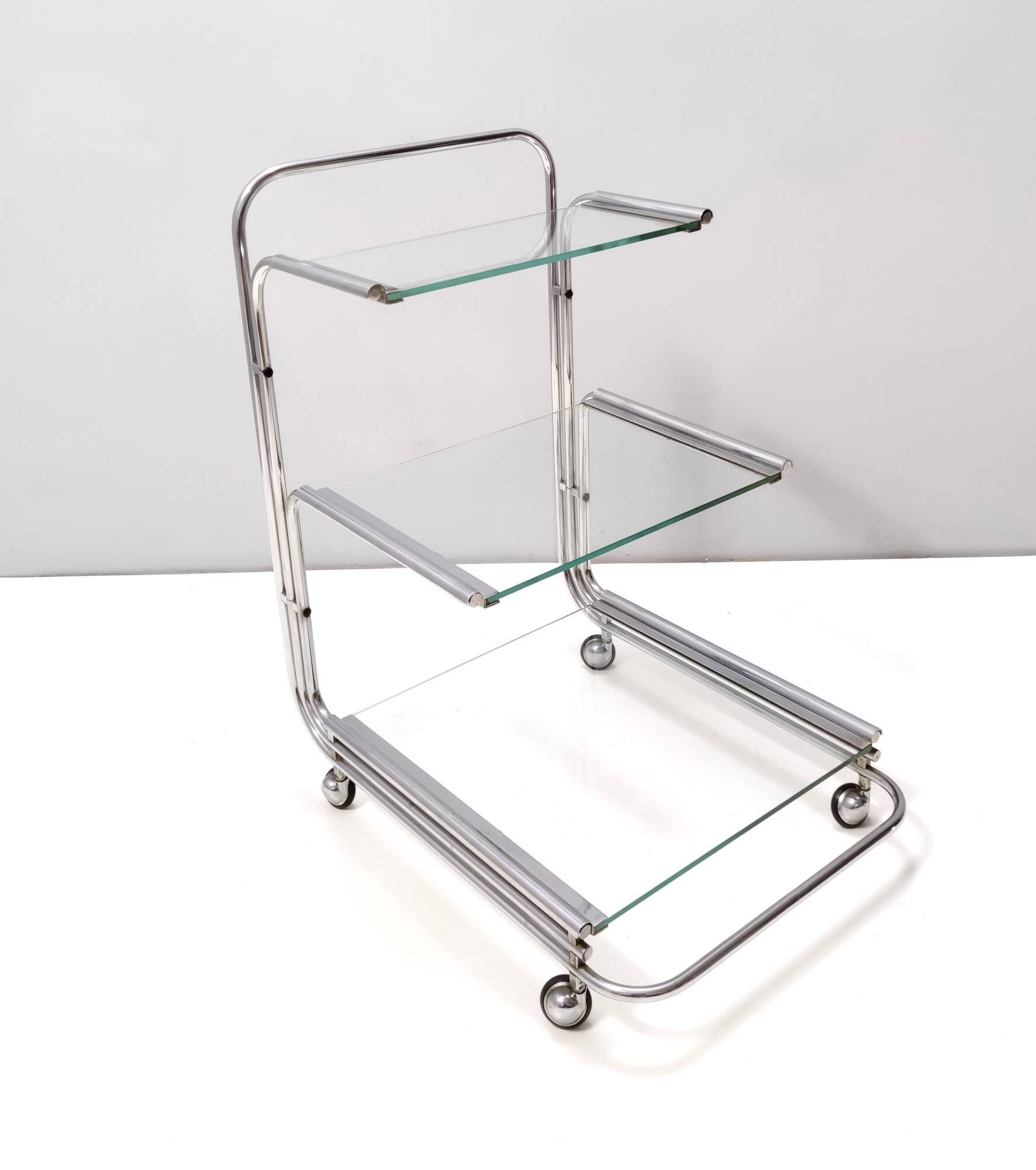 Serving Cart with Three Glass Shelves, Italy