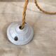 Suspension ancien opaline pâte de verre plissé blanche 1940 Vintage