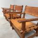 Ensemble de fauteuils brutalistes espagnols, années 1960.