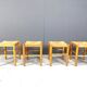 Vintage wicker stools - set of 4, 1960s