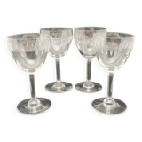 Aperitif glasses with rounded chiseled patterns