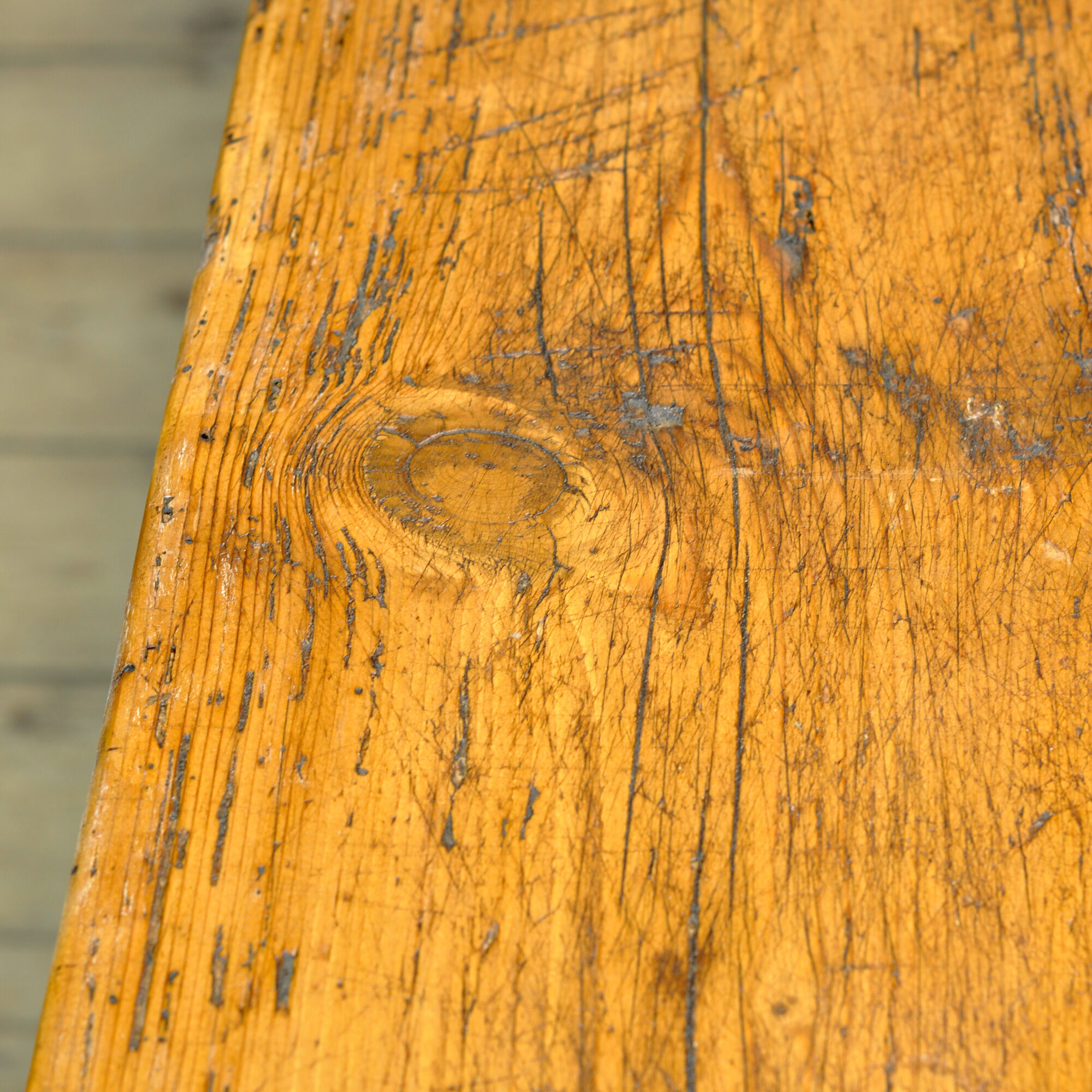 Pine table with old top