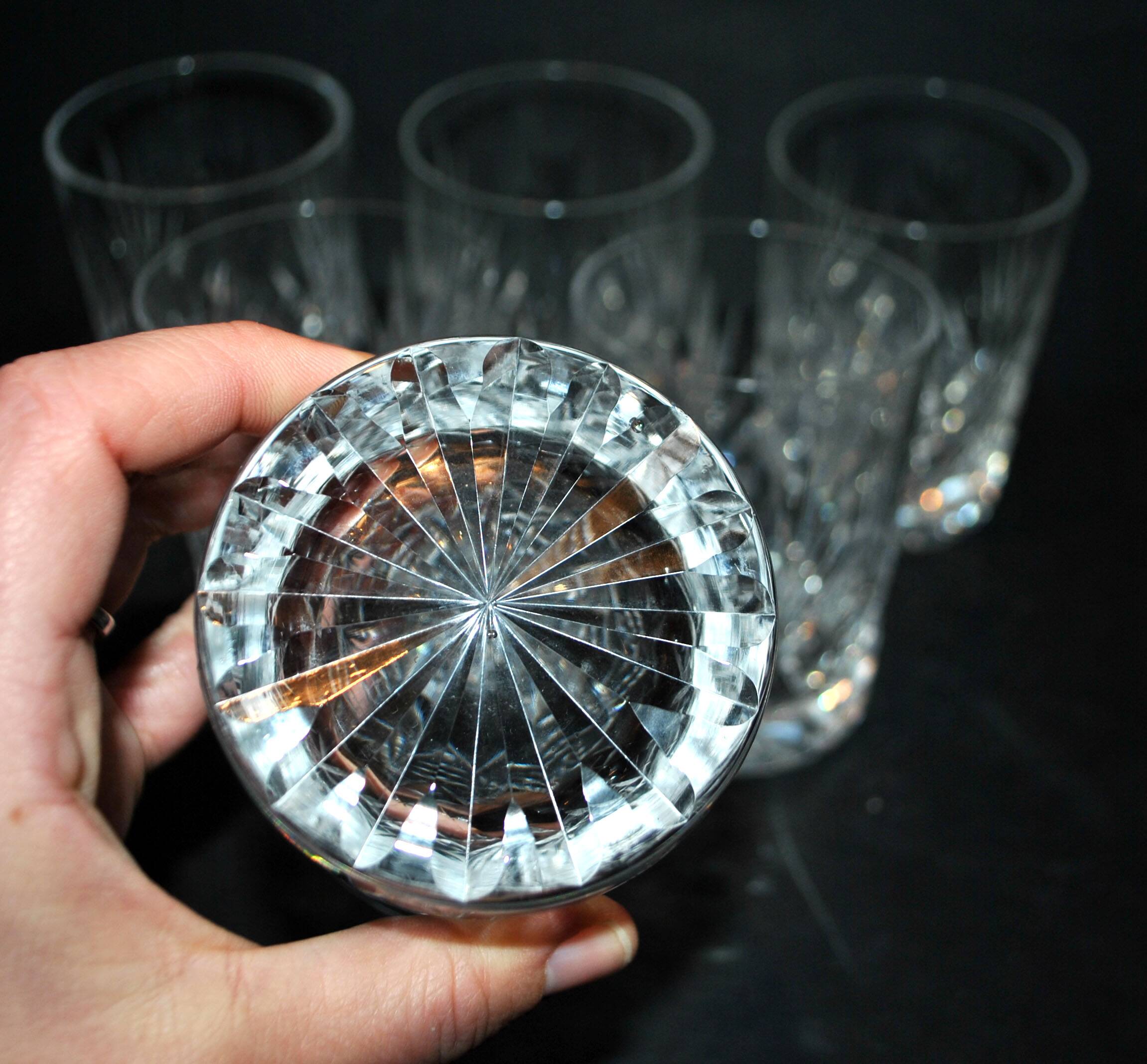 Set of 6 Lemberg Junon cut crystal whisky glasses near Chantilly