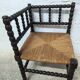 Turned wooden corner chair