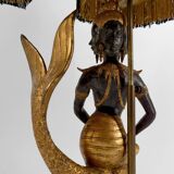 Sculptural Lamp in Bronze with double green and gold patina, Suvannamaccha