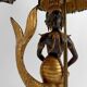 Sculptural Lamp in Bronze with double green and gold patina, Suvannamaccha