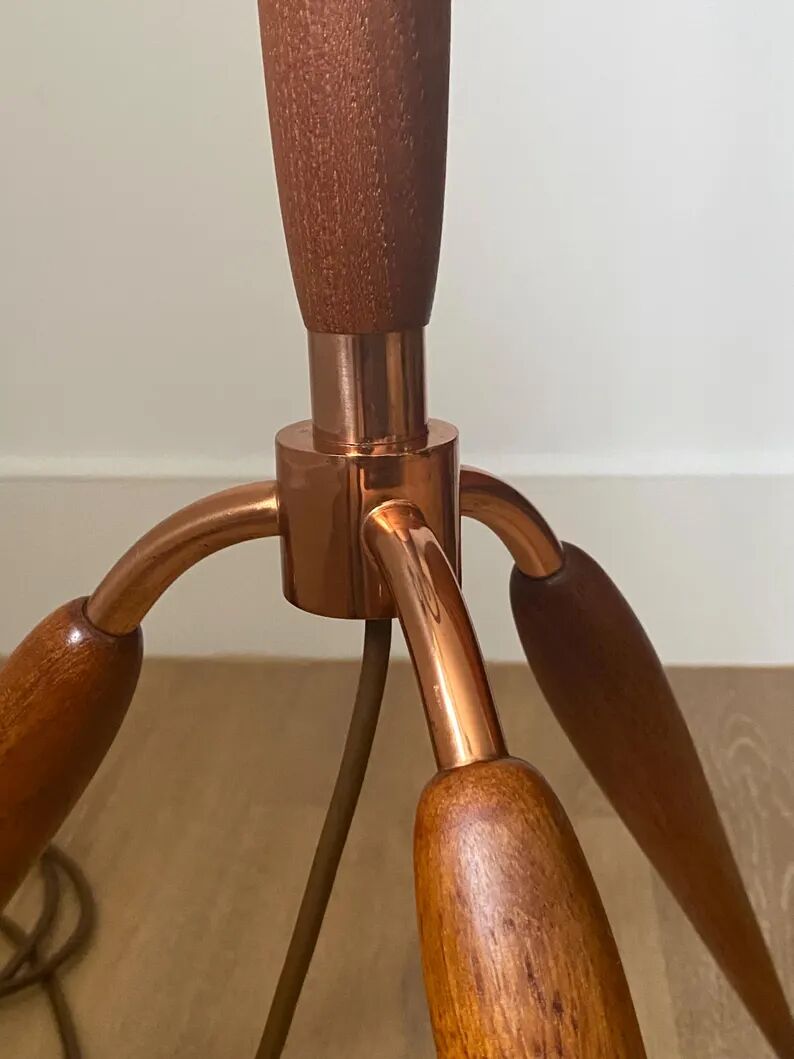 Danish floor lamp in teak and brass by Fog & Mørup 1960s