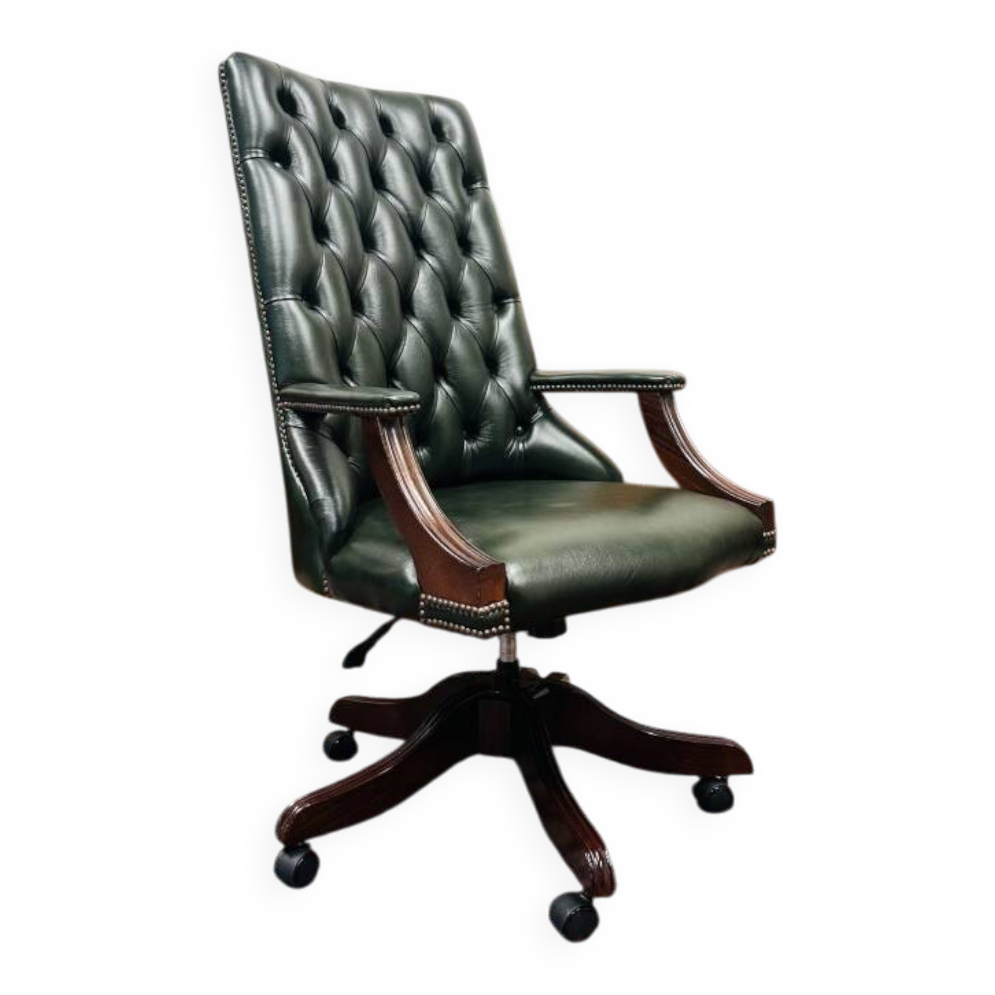 English Green Chesterfield Office Chair Desk chair green