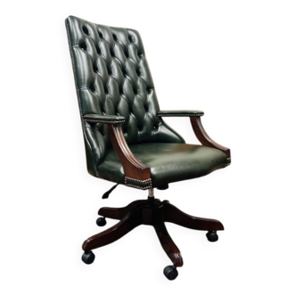 English Green Chesterfield Office Chair Desk chair green