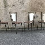 Series of 4 metal and formica chairs 1950/1960