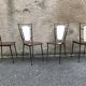 Series of 4 metal and formica chairs 1950/1960