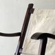"Safari" folding chair in wood and ecru canvas, 1960s/1970s.
