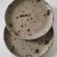 Set of two pyrite stoneware plates - natural mineral tones