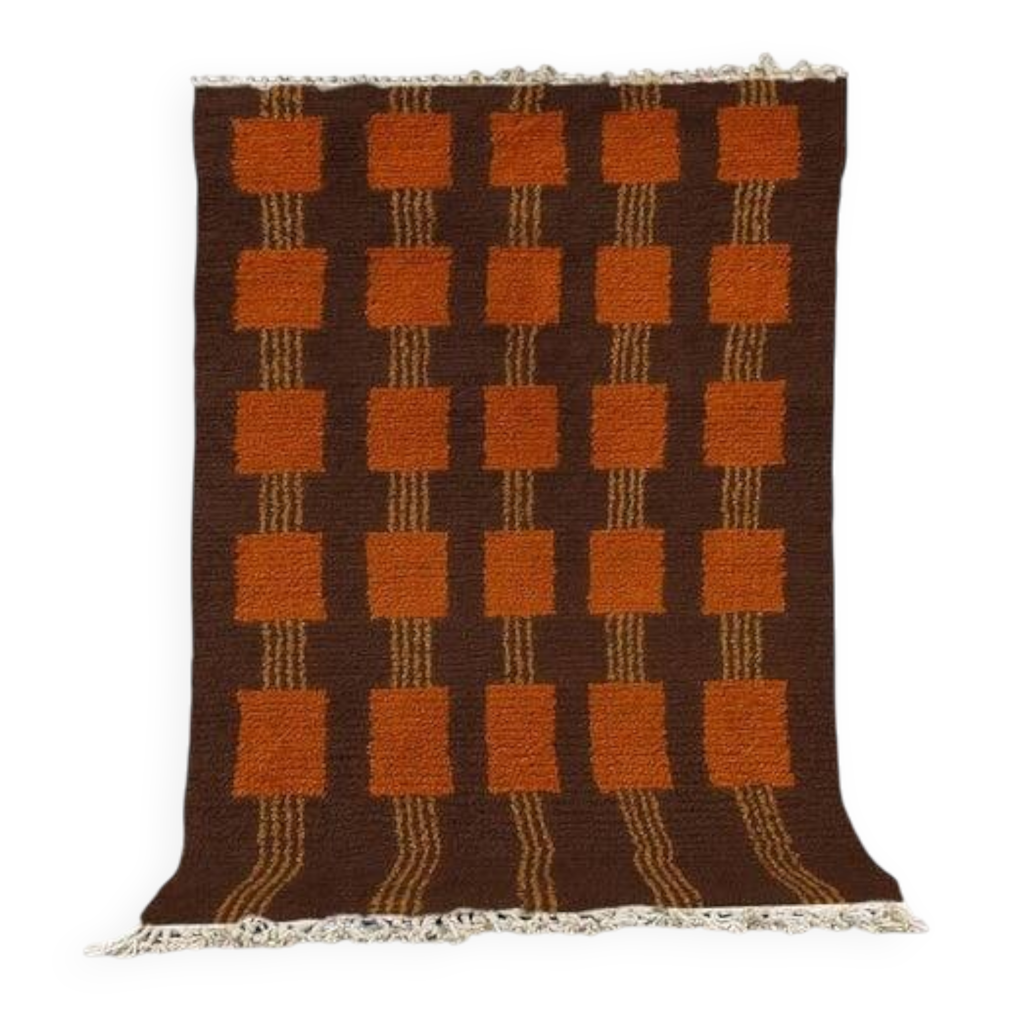 Handmade traditional natural wool rug size 150/350 cm