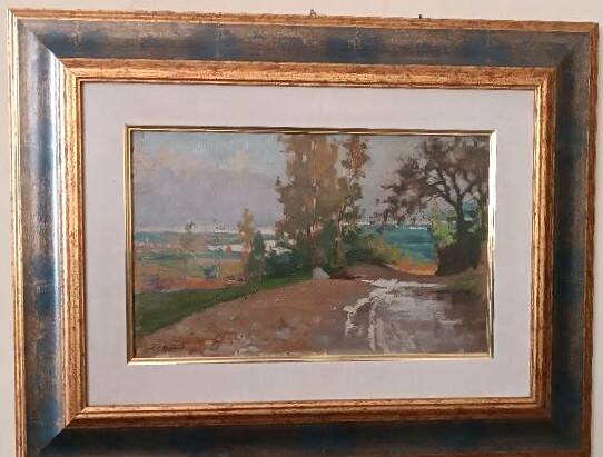 Oil painting on cardboard, dated, unsigned, late 19th century, Italian school.