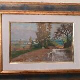 Oil painting on cardboard, dated, unsigned, late 19th century, Italian school.