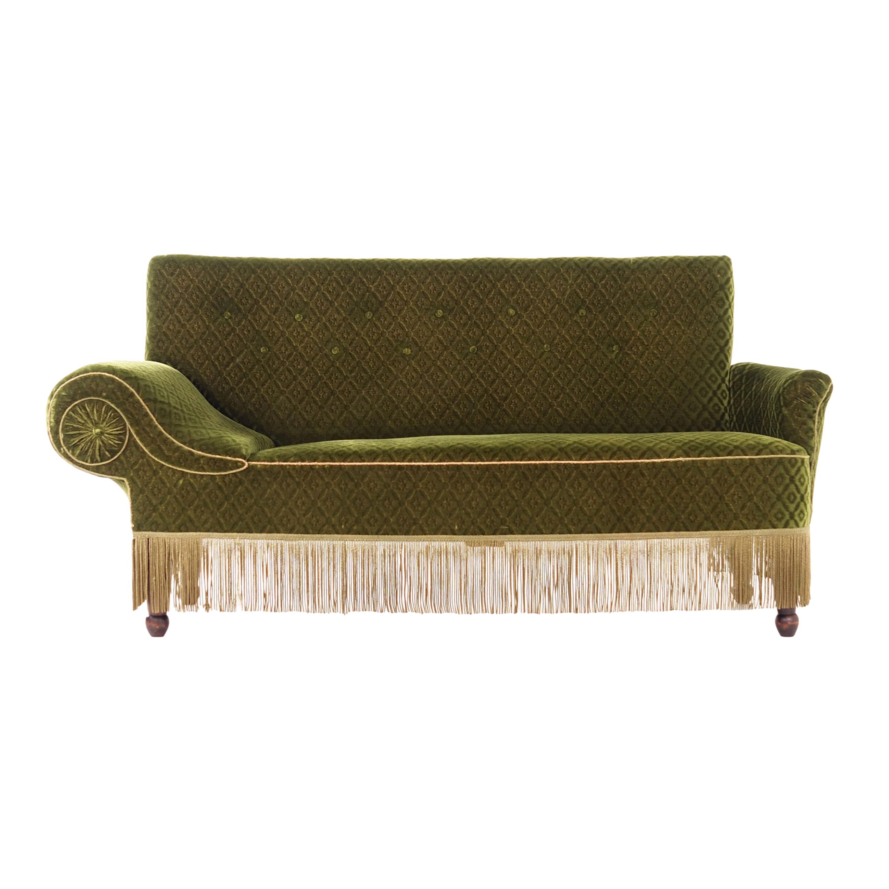 Antique sofa-bed in green colour