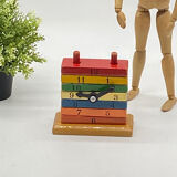 Antique toy to stack, wooden, vintage, clock