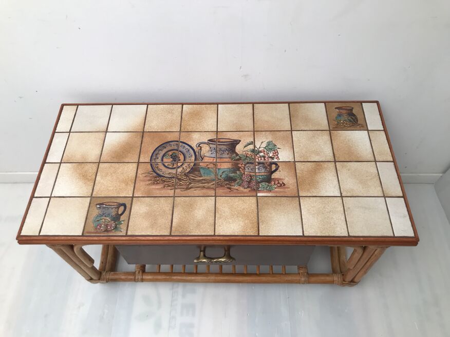 Table Basse Carrelage Vintage