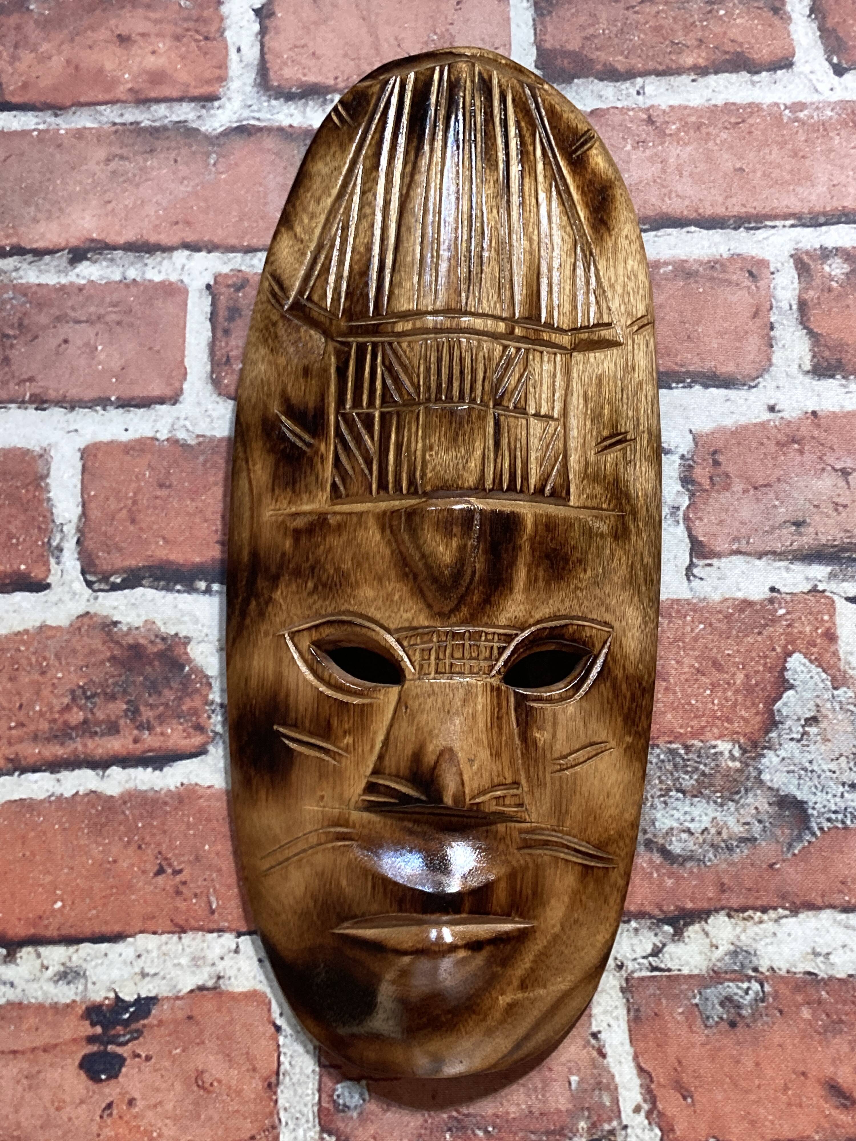 Wooden wall mask