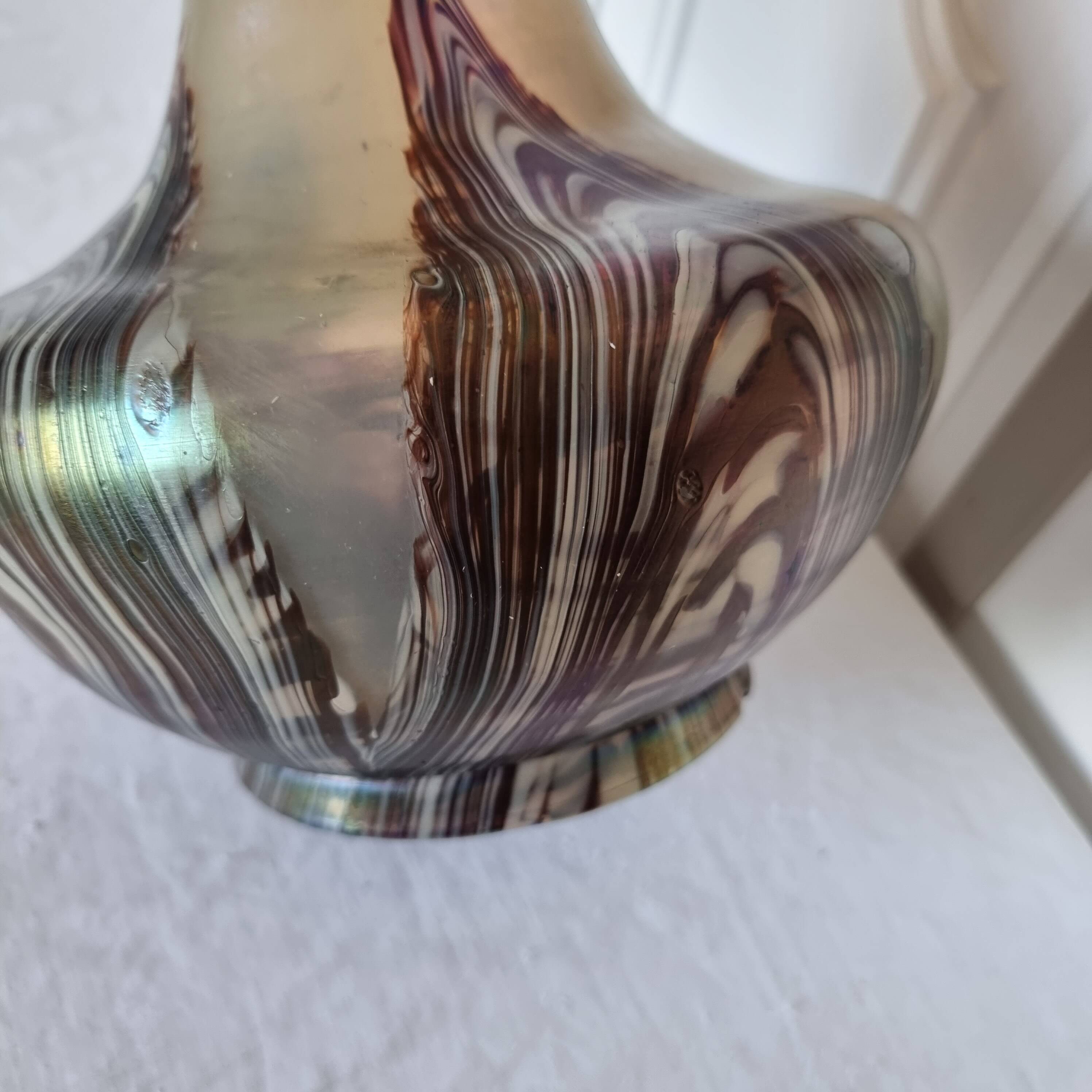Large early 20th century Loetz Bohemia iridescent art glass vase