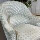 Napoleon III toad chair, late 19th century, reupholstered.