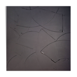 Tableau peinture abstraite monochrome minimaliste noir