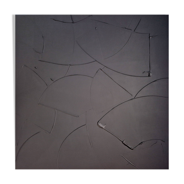 Tableau peinture abstraite monochrome minimaliste noir