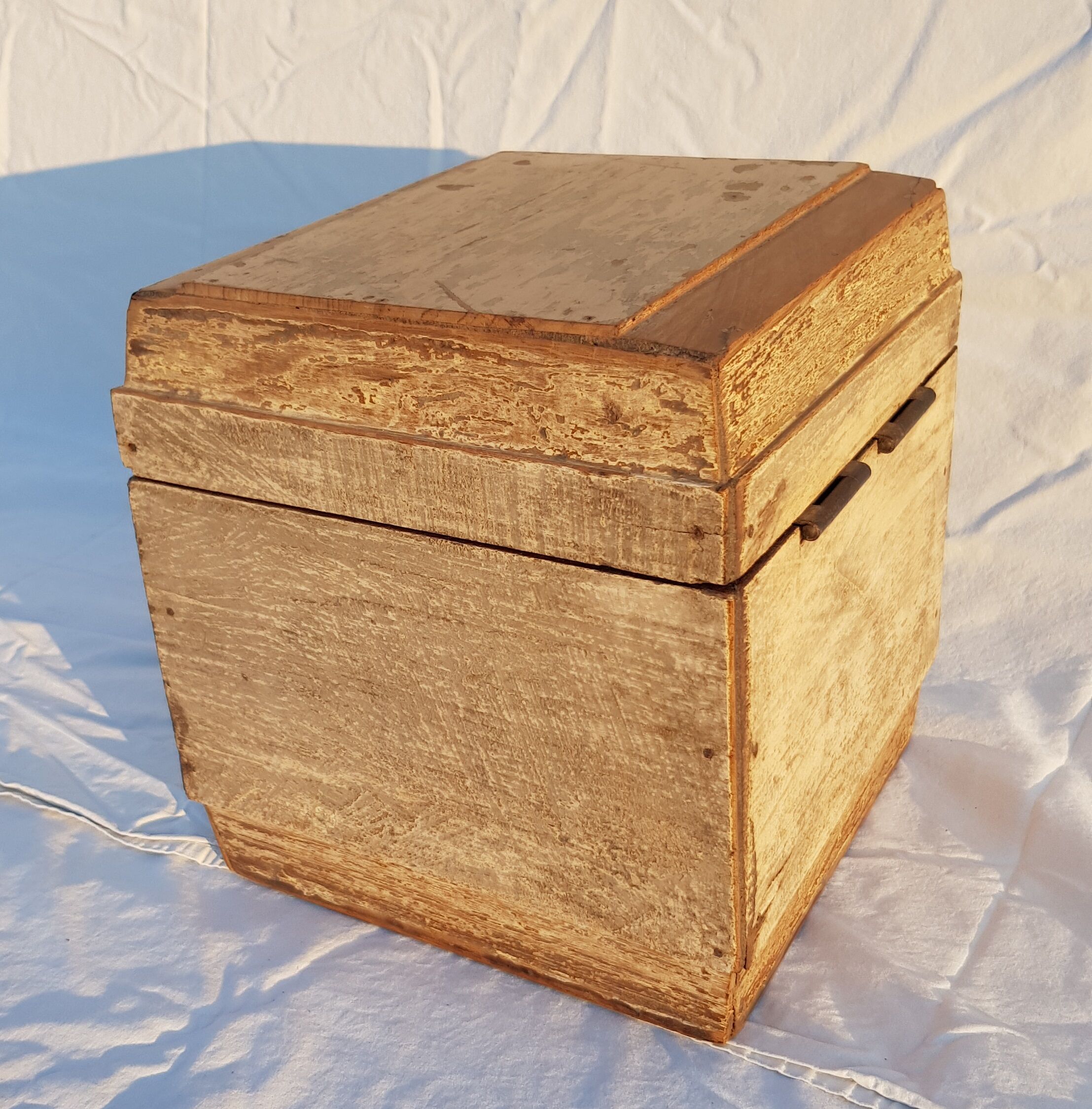 Old teak chest with original unbleached patina