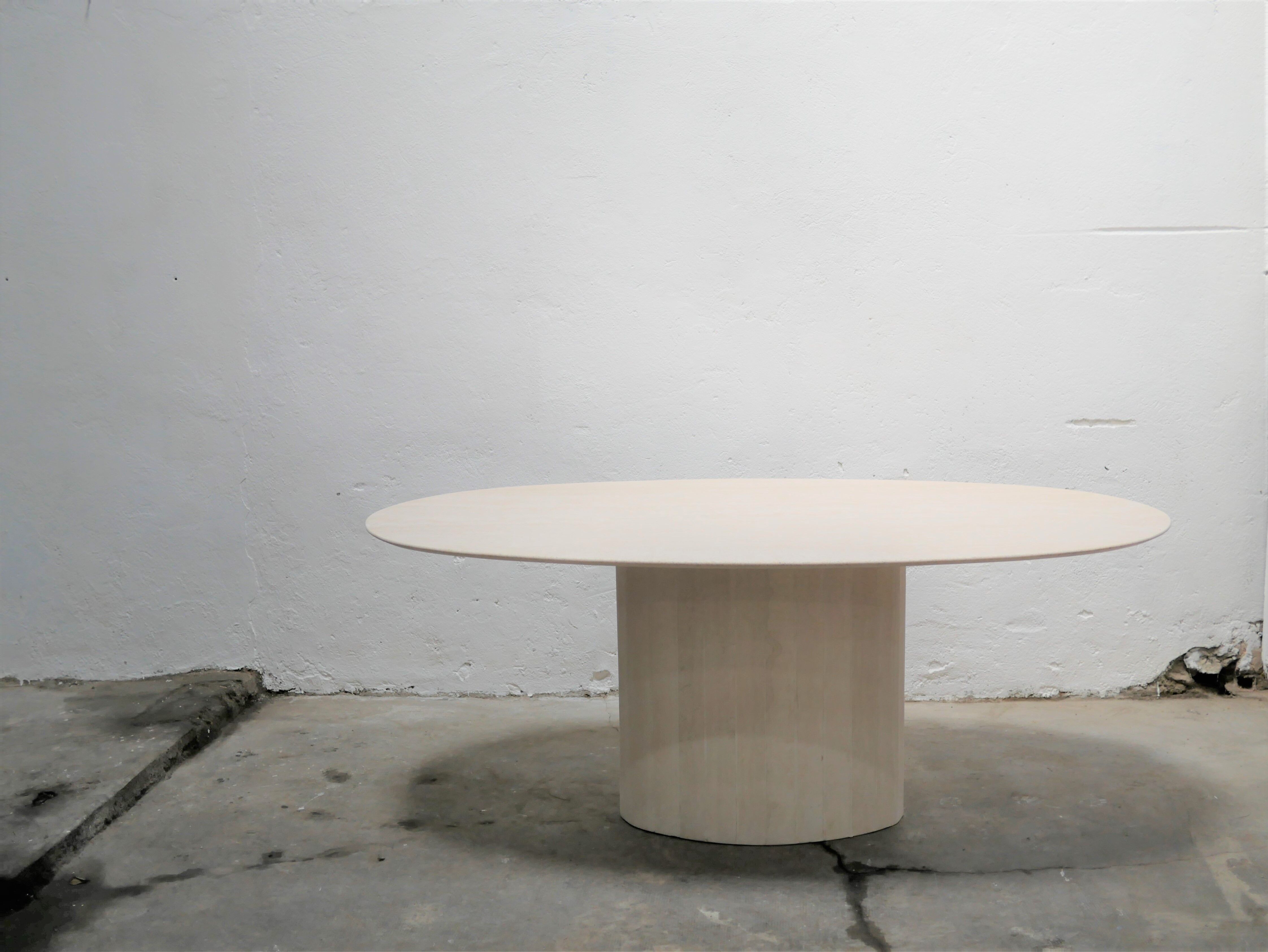 Vintage dining table in travertine by Roche Bobois editions